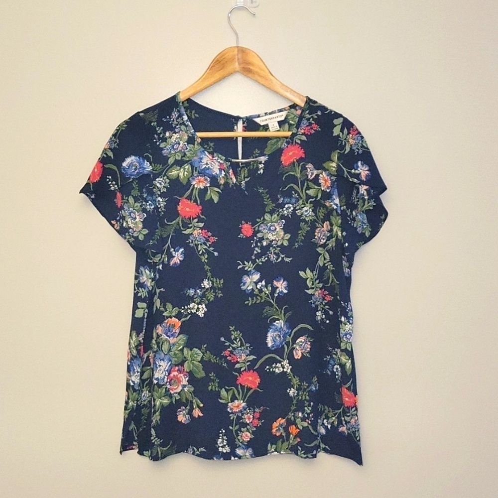 Counterparts size S flowered blouse - Picture 1 of 6